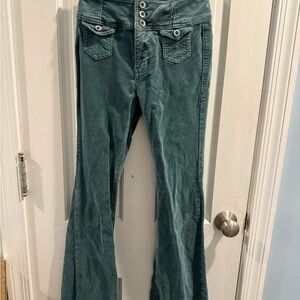Anthropologie Pilcro high rise corduroy deep Green Flared Pants